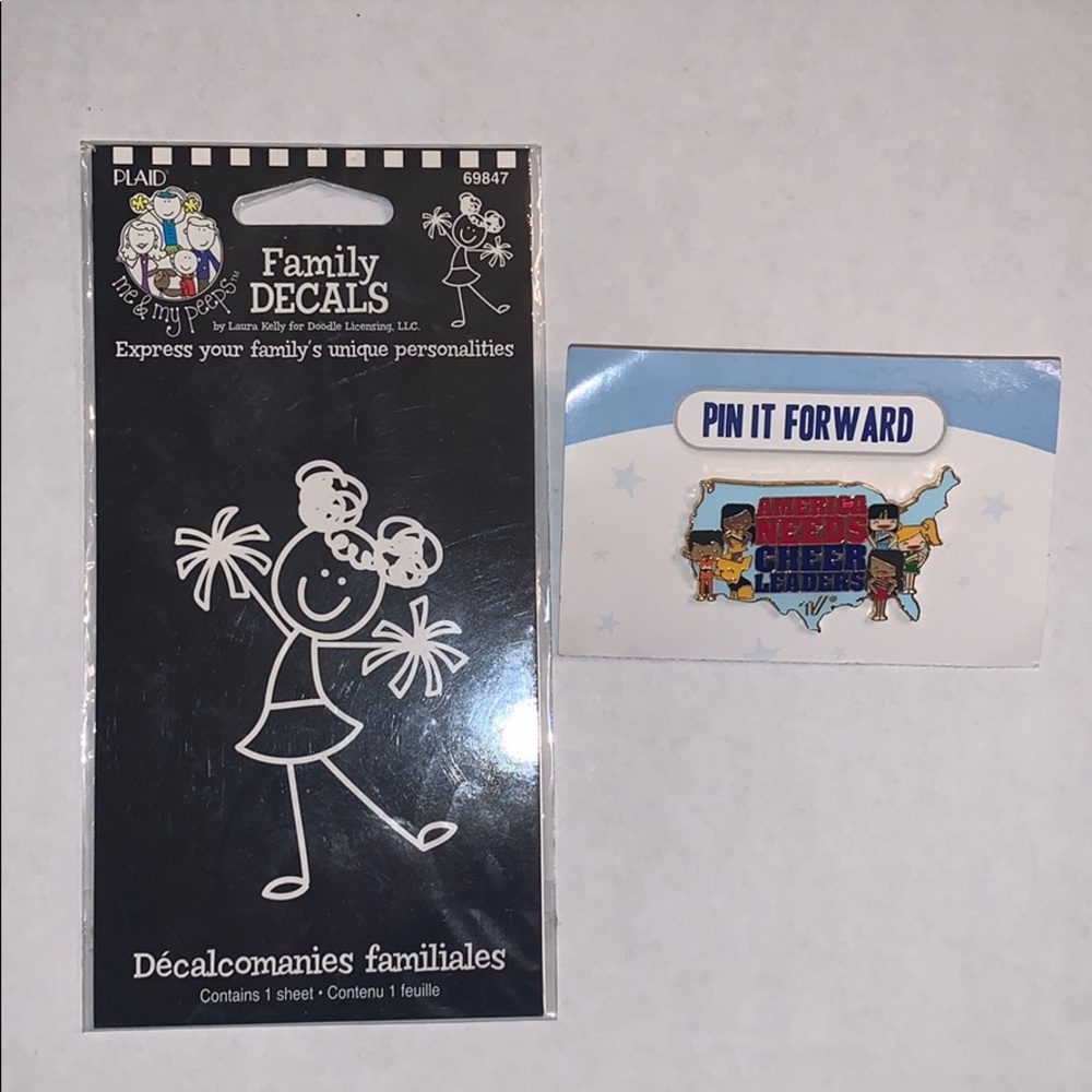 Cheerleader Car Decal & Pin